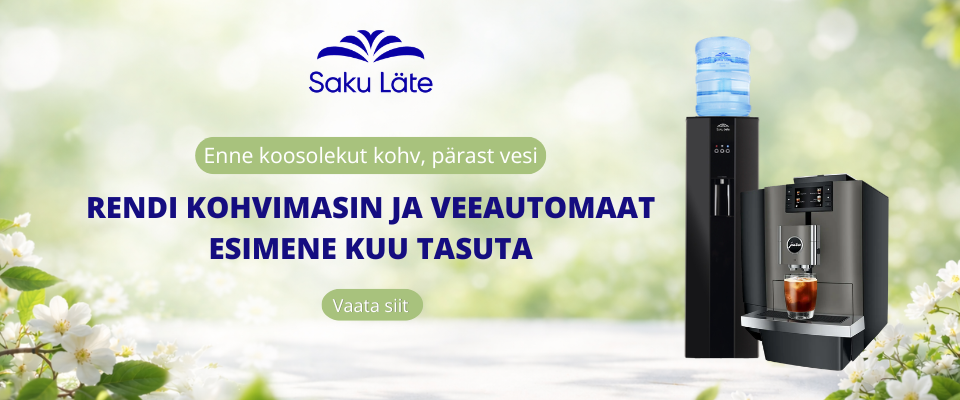 Rendi kohvimasin ja veeautomaat. Esimene kuu tasuta